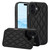 iPhone 17 Double Buckle Rhombic PU Leather Phone Case - Black