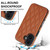 iPhone 17 Double Buckle Rhombic PU Leather Phone Case - Brown