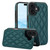 iPhone 17 Double Buckle Rhombic PU Leather Phone Case - Green