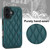iPhone 17 Double Buckle Rhombic PU Leather Phone Case - Green