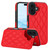 iPhone 17 Double Buckle Rhombic PU Leather Phone Case - Red