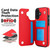 iPhone 17 Double Buckle Rhombic PU Leather Phone Case - Red