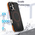 iPhone 17 Dual-Color Skin Feel Magnetic Phone Case with Lens Frame Holder - Blue