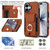 iPhone 17 Elastic Card Bag Ring Holder Phone Case - Brown