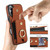 iPhone 17 Elastic Card Bag Ring Holder Phone Case - Brown