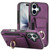iPhone 17 Elastic Card Bag Ring Holder Phone Case - Purple