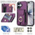 iPhone 17 Elastic Card Bag Ring Holder Phone Case - Purple
