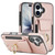 iPhone 17 Elastic Card Bag Ring Holder Phone Case - Rose Gold