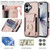 iPhone 17 Elastic Card Bag Ring Holder Phone Case - Rose Gold