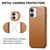 iPhone 17 Electroplated Metal Button MagSafe Phone Case - Brown