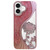 iPhone 17 Electroplated TPU Lotus Hollow-carved Rhinestone Glitter Phone Case - Pink