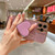 iPhone 17 Electroplating Love Heart Holder TPU Phone Case - Pink