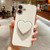 iPhone 17 Electroplating Love Heart Holder TPU Phone Case - White