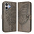 iPhone 17 Embossed Butterfly Leather Phone Case - Grey