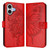 iPhone 17 Embossed Butterfly Leather Phone Case - Red