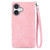 iPhone 17 Embossed Flower Zipper Leather Phone Case - Pink