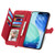 iPhone 17 Embossed Flower Zipper Leather Phone Case - Red