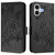 iPhone 17 Embossed Rose RFID Anti-theft Leather Phone Case - Black