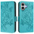 iPhone 17 Embossed Rose RFID Anti-theft Leather Phone Case - Light Blue