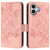iPhone 17 Embossed Rose RFID Anti-theft Leather Phone Case - Pink