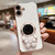 iPhone 17 Embrace Stars Electroplating Astronaut Holder Phone Case - White