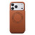 iPhone 17 ESEBLE Ultra-thin Card Slot Magnetic Vegan Leather Phone Case - Brown