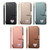 iPhone 17 Fantasy Love Heart Zipper Wallet Vegan Leather Phone Case with Strap - Beige