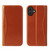 iPhone 17 Fierre Shann Cowhide Leather Flip Leather Phone Case - Brown