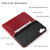 iPhone 17 Fierre Shann Cowhide Leather Flip Leather Phone Case - Red
