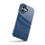 iPhone 17 Fierre Shann Retro Oil Wax Texture Card Slots PU Leather Phone Case - Blue