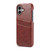 iPhone 17 Fierre Shann Retro Oil Wax Texture Card Slots PU Leather Phone Case - Brown