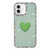 iPhone 17 Flash Rhinestone Double-sided IMD Love Heart Phone Case - Glitter Green