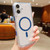 iPhone 17 Frosted PC Hybrid TPU Magnetic Phone Case with AI Sensing Key - Blue