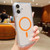 iPhone 17 Frosted PC Hybrid TPU Magnetic Phone Case with AI Sensing Key - Orange