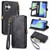 iPhone 17 Geometric Zipper Wallet Side Buckle Leather Phone Case - Black