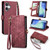 iPhone 17 Geometric Zipper Wallet Side Buckle Leather Phone Case - Red