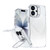 iPhone 17 Glitter Gradient Magnetic Lens Frame Holder Phone Case - White