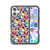 iPhone 17 Glittering Crystal Red Heart Pattern Phone Case - Black