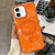 iPhone 17 Gold-plated Shell Texture Magnetic Phone Case - Orange