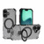 iPhone 17 Grating Holder Shockproof Phone Case - Transparent Black
