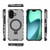 iPhone 17 Grating Holder Shockproof Phone Case - Transparent Black