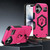 iPhone 17 Hexagon Armor Magnetic Holder Weighing Scale Phone Case - Rose Red