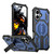 iPhone 17 Hidden Metal Holder Magnetic Shockproof Phone Case - Navy Blue