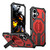 iPhone 17 Hidden Metal Holder Magnetic Shockproof Phone Case - Red