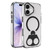 iPhone 17 High Transparent MagSafe TPU Phone Case with 360 Degrees Rotating Ring Holder - Black