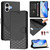 iPhone 17 Honeycomb Embossing RFID Leather Phone Case - Black
