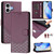 iPhone 17 Honeycomb Embossing RFID Leather Phone Case - Violet