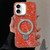 iPhone 17 Ink Rhythm Colorful Shell Pattern TPU Hybrid IMD Phone Case with Glitter Holder - Orange
