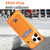 iPhone 17 J TRIBE Metal Frameless Card Slot Lens Holder Phone Case - Orange