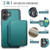iPhone 17 JEEHOOD J05 Business Magnetic Style RFID Leather Phone Case - Blue Green